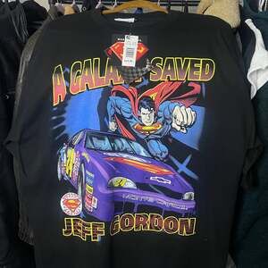 Vintage 1999 Jeff Gordon Racing meets DC Comics Superman T-Shirt. NWT